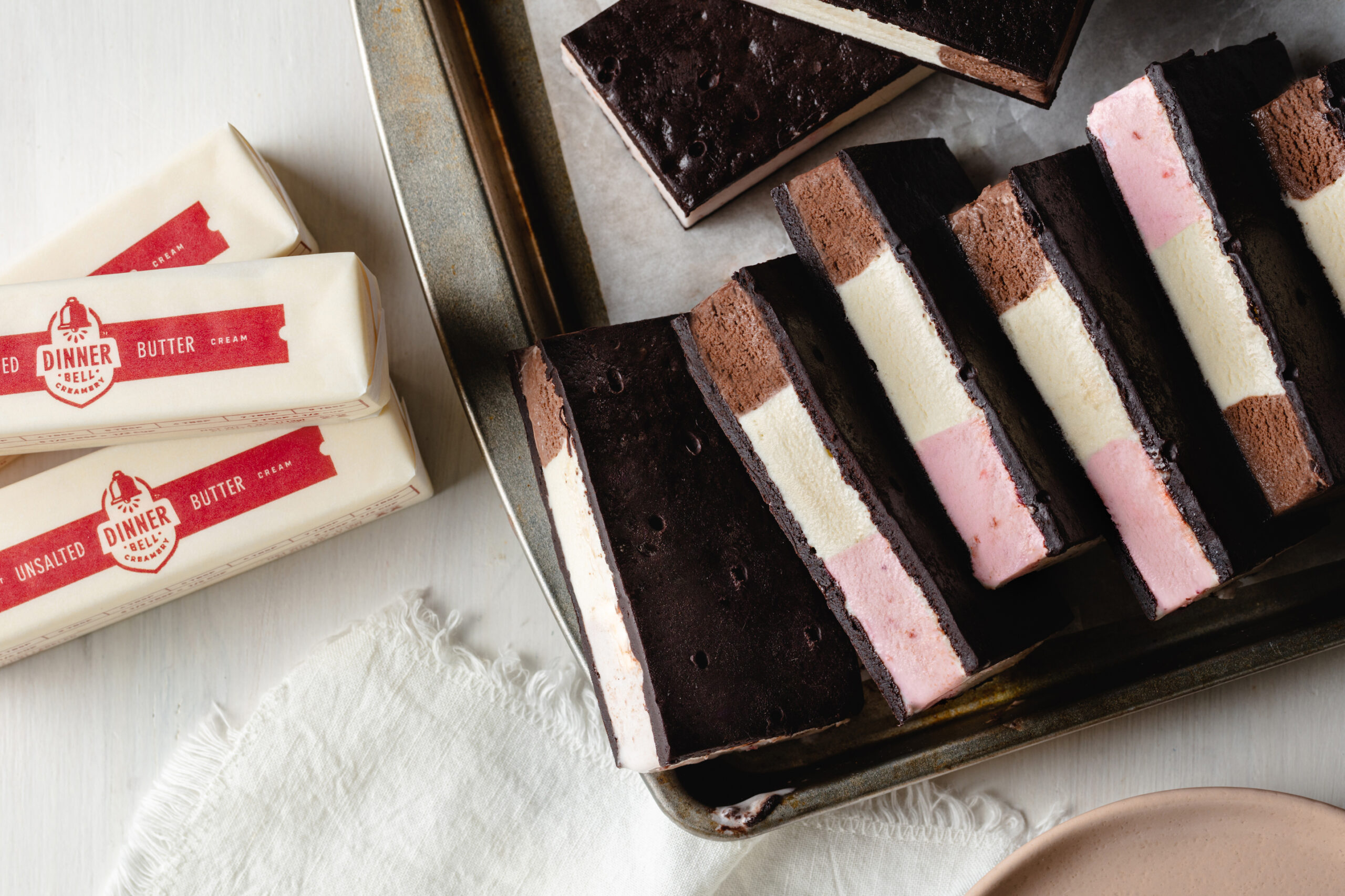 Brownie Ice Cream Sandwiches - Dinner Bell Creamery